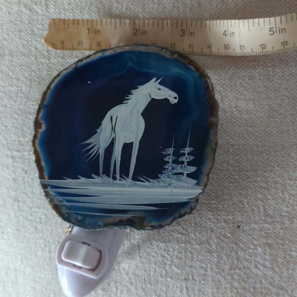 🆕 Horse Night Light with Blue Agate